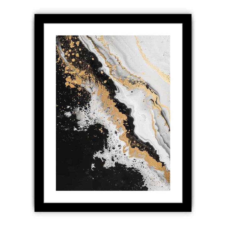 Black Gold Waves Painting