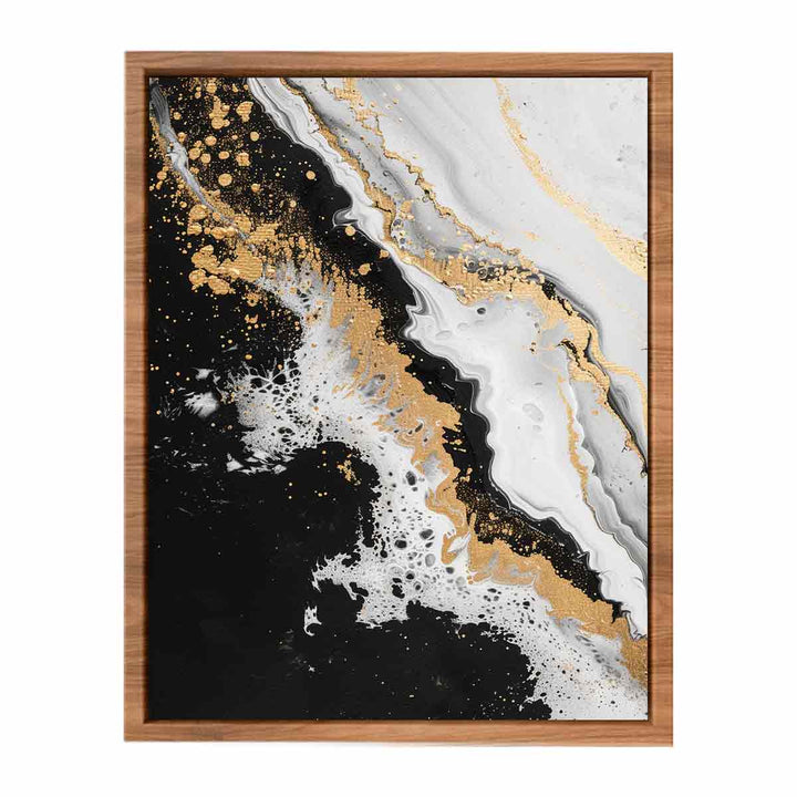 Black Gold Waves Painting