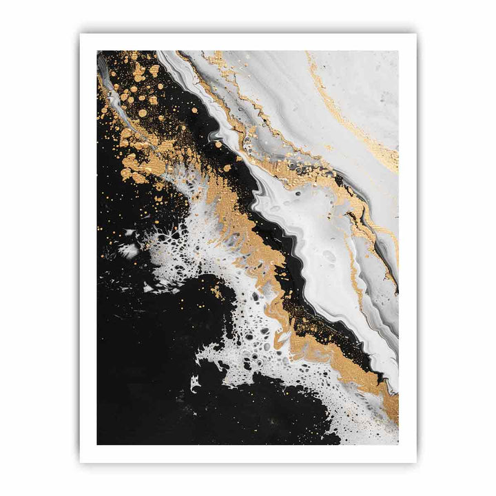 Black Gold Waves Painting