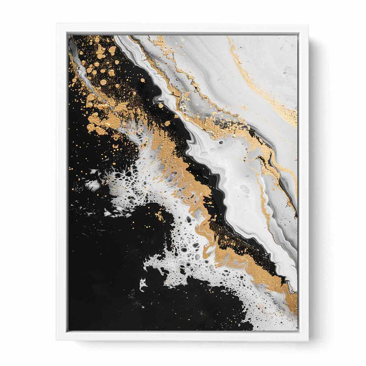 Black Gold Waves Painting