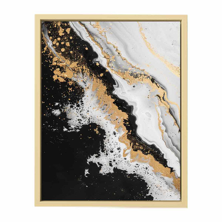 Black Gold Waves Painting