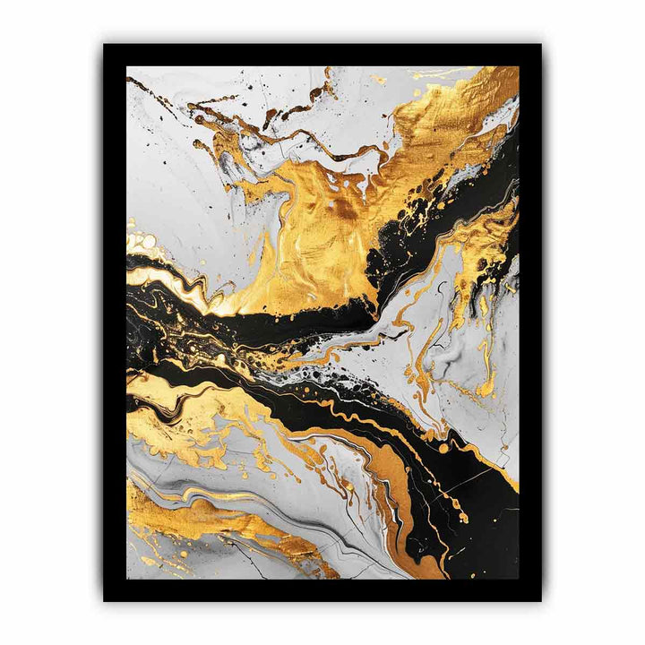 Black Gold  Marble Art