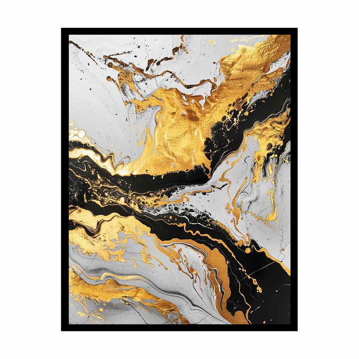 Black Gold  Marble Art