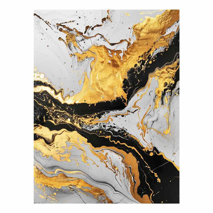 Black Gold  Marble Art