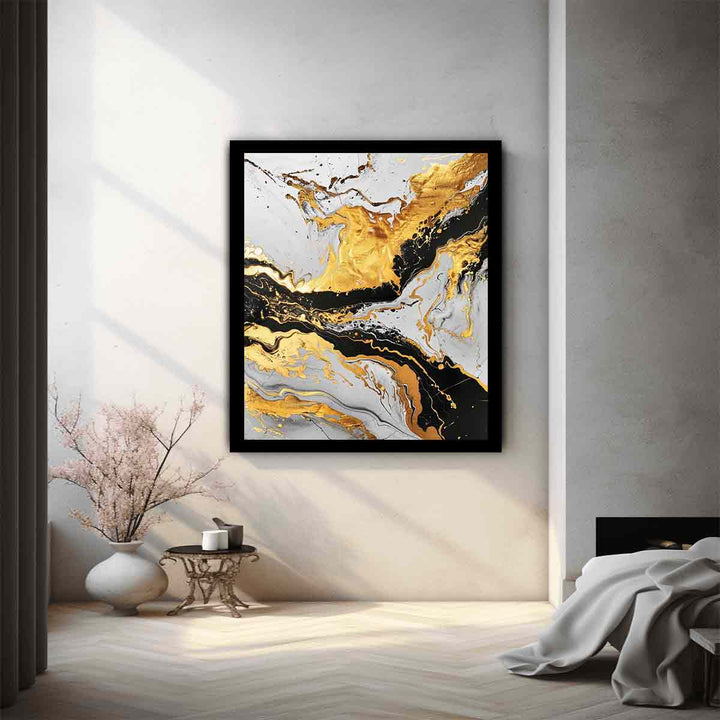 Black Gold  Marble Art