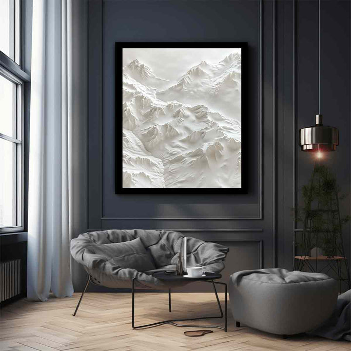 Textured Snow Mountian Painting