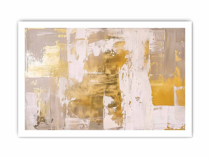 White Gold Abstract Art