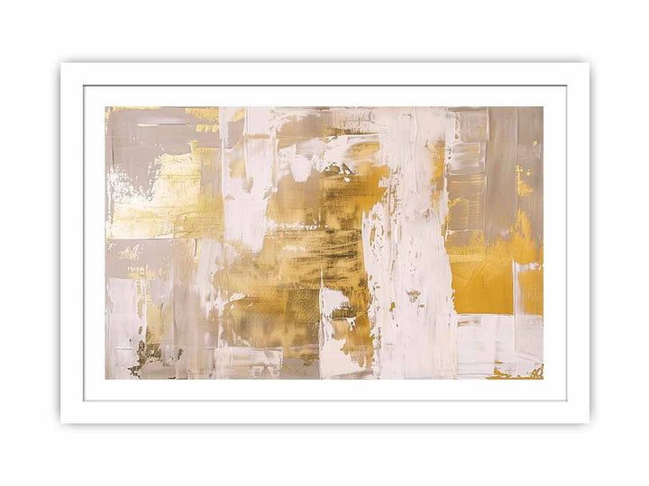 White Gold Abstract Art