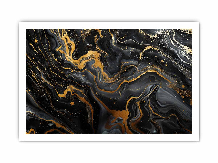 Black Gold  Marble Art