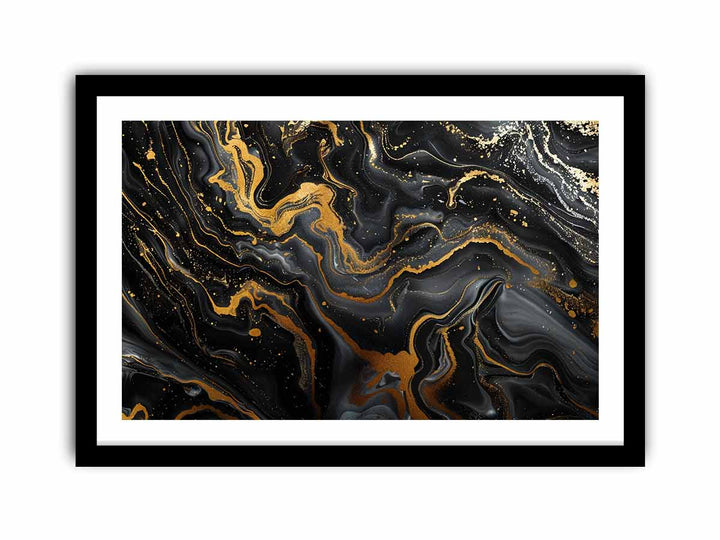 Black Gold  Marble Art