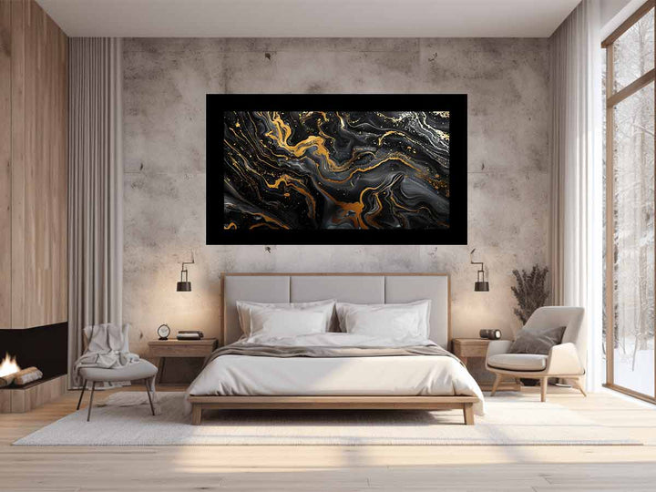 Black Gold  Marble Art