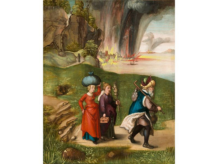 Lot Fleeing With His Daughters From Sodom