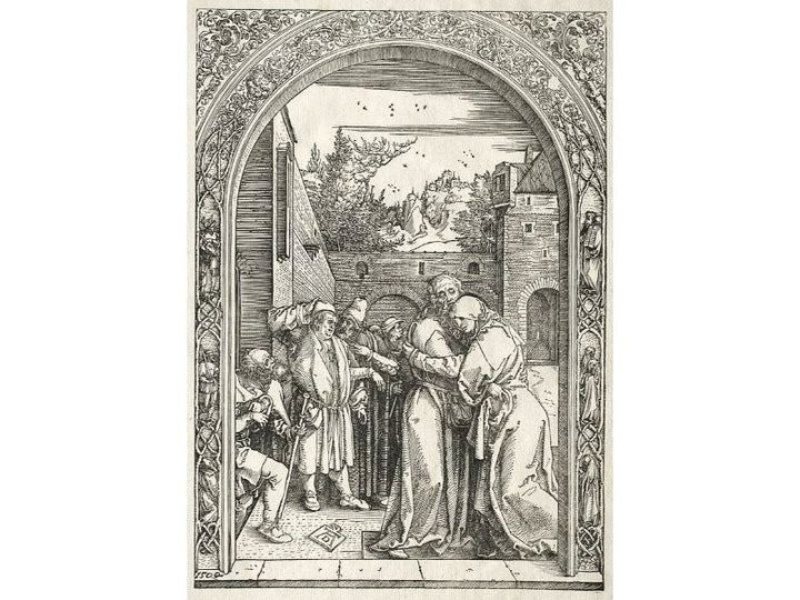 Joachim and St. Anne meet at the golden Gate, from The Life of the Virgin