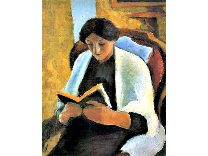 Woman Reading in Red Armchair (Lesende Frau im roten Sessel)