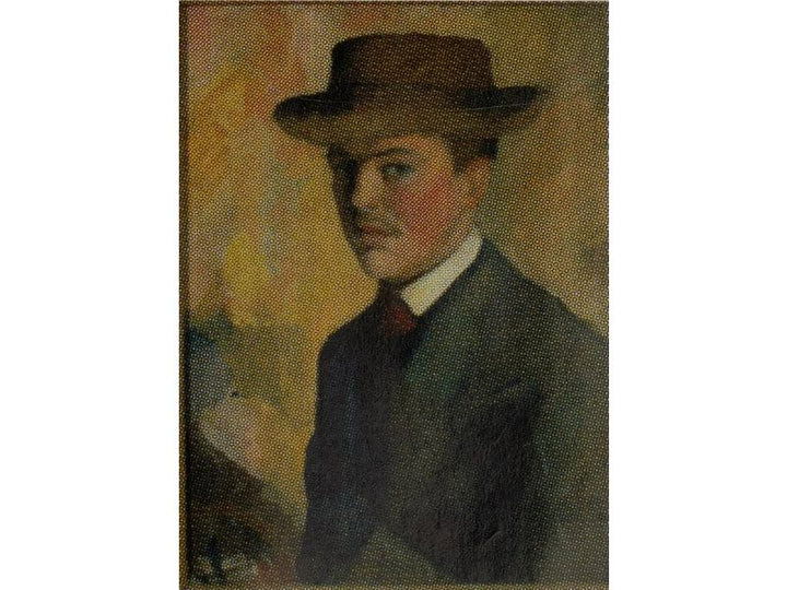 Self-Portrait with Hat
