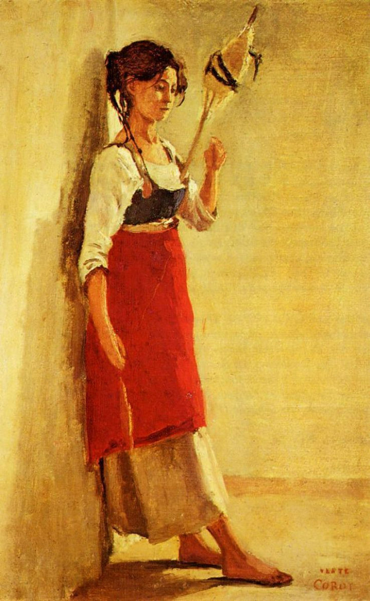 Young Italian Woman from Papigno with Her Spindle 