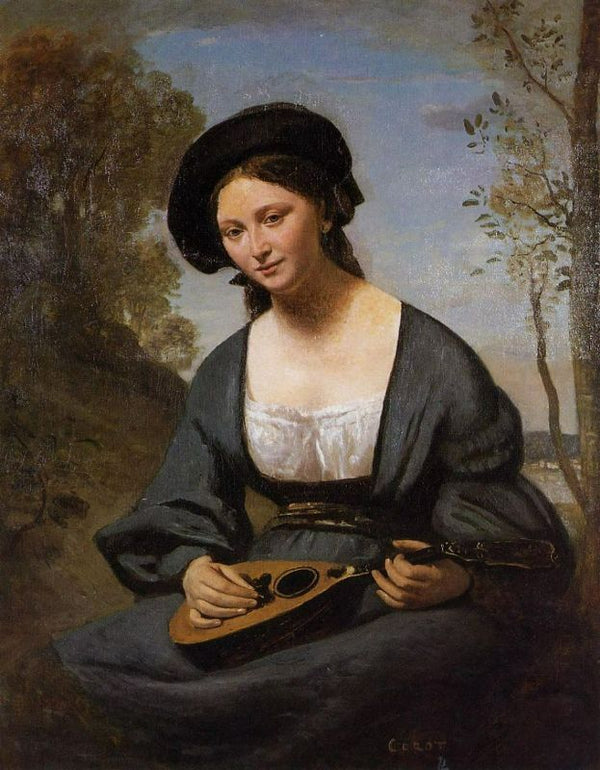 Woman in a Toque with a Mandolin 