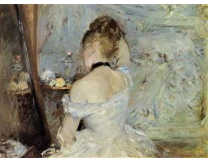 Young Woman At The Mirror Aka Young Girl Getting Dressed Seen From The Back