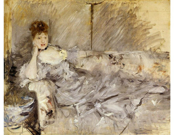 Young Woman In Grey Reclining