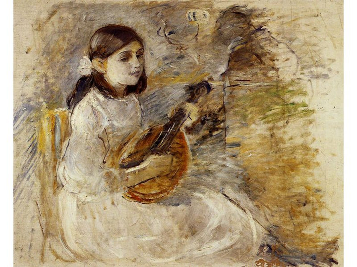 Girl Playing The Mandolin
