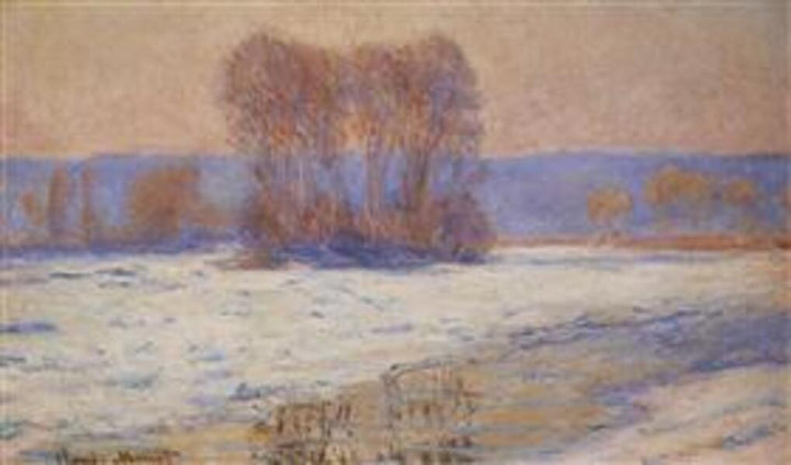 The Seine At Bennecourt In Winter 