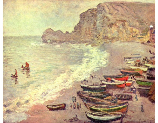 The Beach and Cliffs of Amont at Etretat 1883 