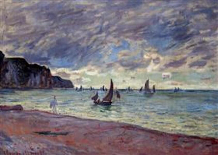 Fishing Boats By The Beach And The Cliffs Of Pourville 