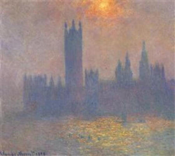 Houses Of Parliament Effect Of Sunlight In The Fog 