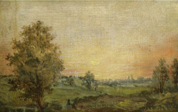 Landscape Near Dedham at Sunset Painting by John Constable