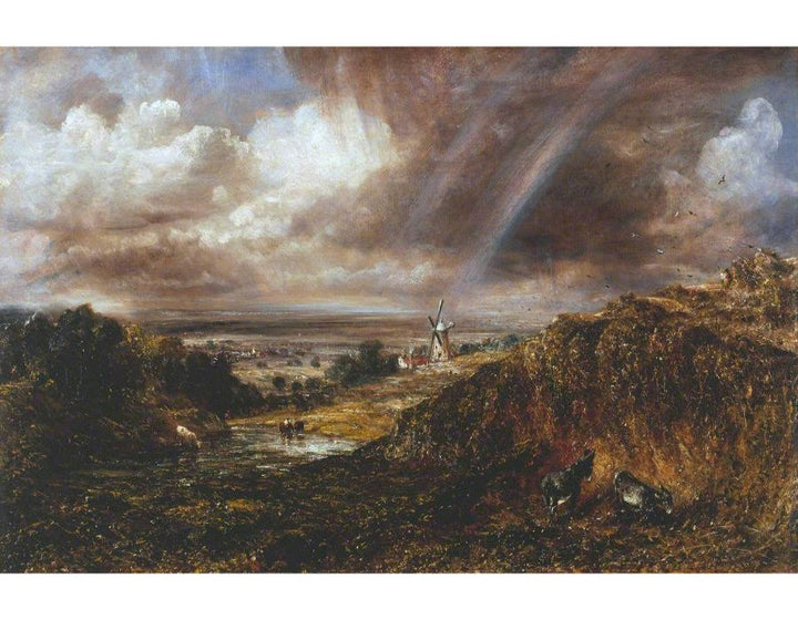 Hampstead heath with a rainbow Painting by John Constable