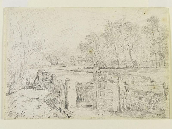 A Lock on the Stour Painting by John Constable