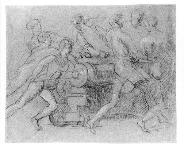 Sailors Maneuvering a Cannon, Possibly a Study for Painting by John Singleton Copley