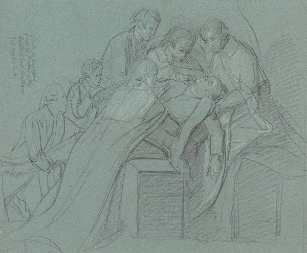 Study for the Central Group in the Death of Earl of Chatham Painting by John Singleton Copley