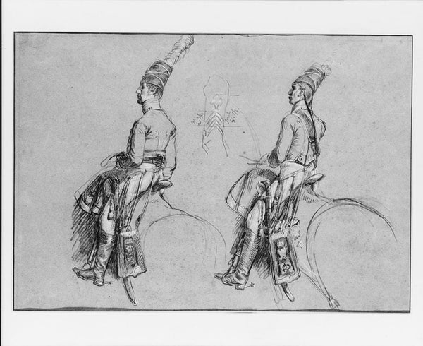 Two Equestrian Figures, Possibly a Study for Painting by John Singleton Copley