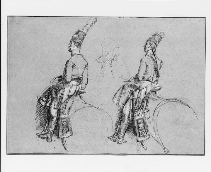 Two Equestrian Figures, Possibly a Study for Painting by John Singleton Copley