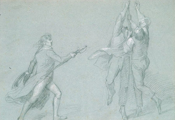 Study for "The Surrender of the Dutch Admiral De Winter to Admiral Duncan, October 11, 1797": Admiral De Winter Raising the Colors Painting by John Singleton Copley