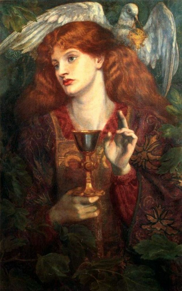 "The Damsel of the Sanct Grael 
 Painting"by Dante Gabriel Rossetti