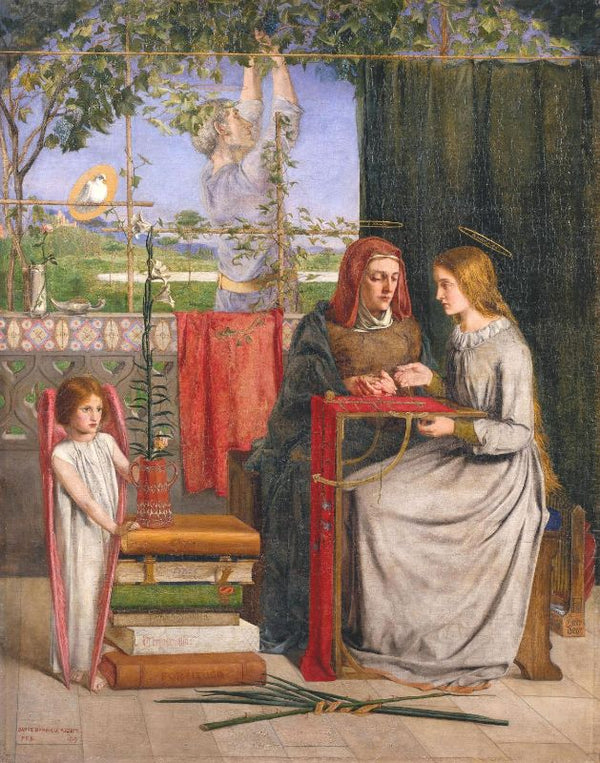 The Girlhood of Mary Virgin 1848-49 Painting by Dante Gabriel Rossetti