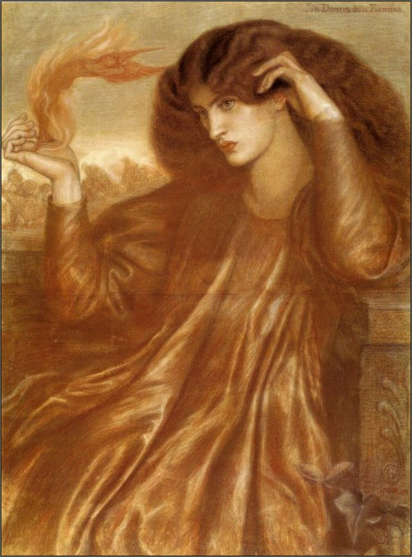 La Donna della Fiamma (The Lady of the Flame) Painting by Dante Gabriel Rossetti