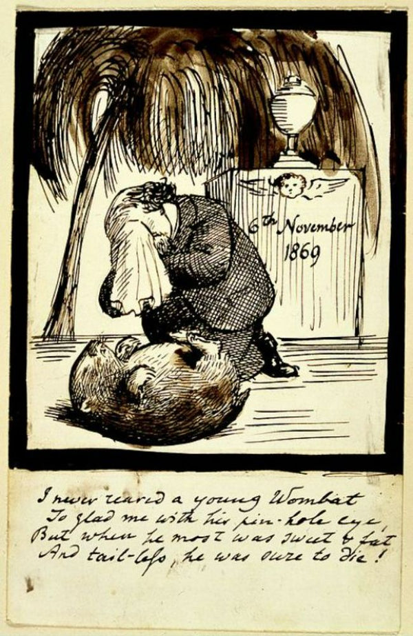 Rossetti Lamenting the Death of His Wombat Painting by Dante Gabriel Rossetti