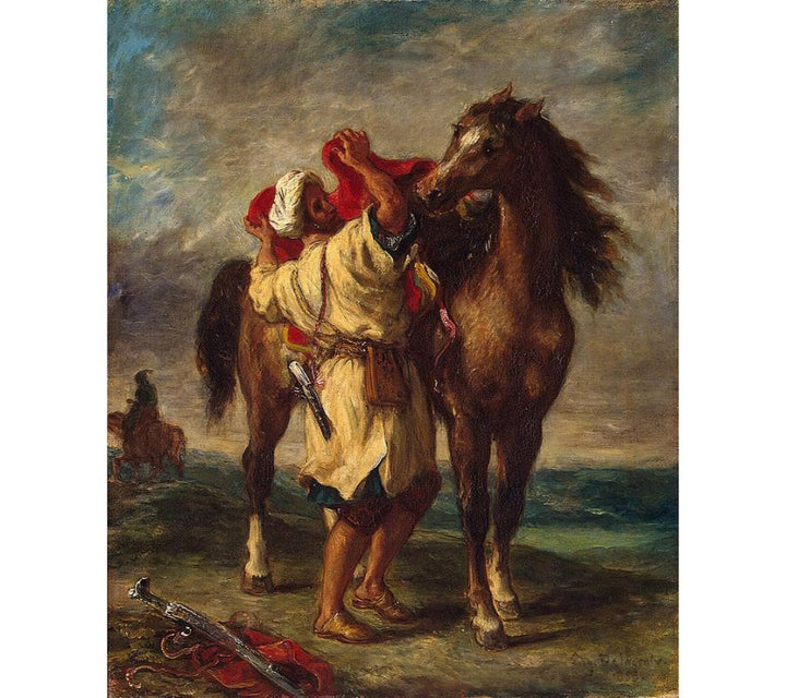 Arab Saddling his Horse 1855