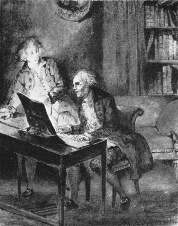 Willibald von Glueck at the Clavecin Composing the Score of his Armide