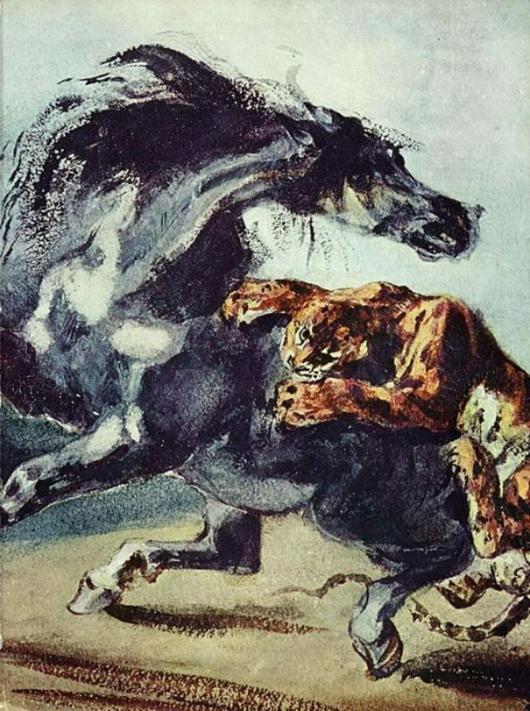 Tiger attacks a horse