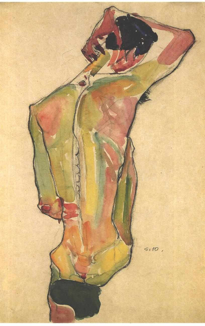 Sitzender Mannlicher Ruckenakt (Seated Male Nude, Back View) 