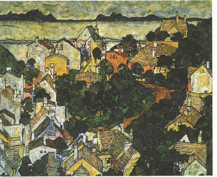 Summer Landscape Krumau Painting  by Egon Schiele