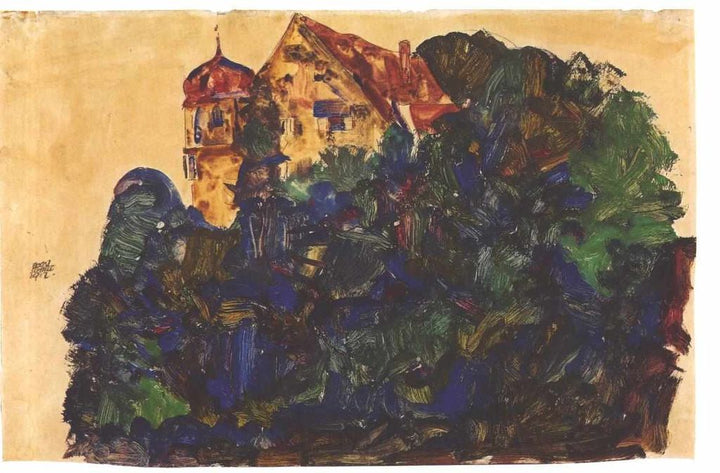 Deuring Castle, Bregenz Painting by Egon Schiele