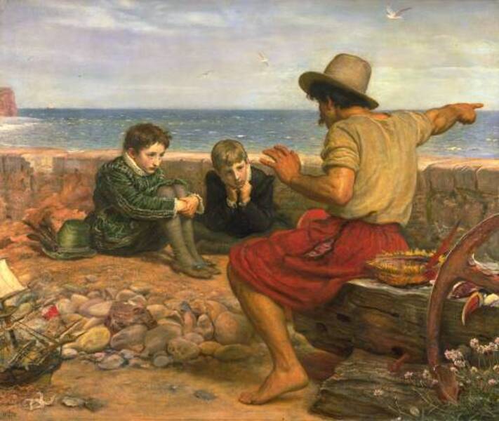 The Boyhood of Raleigh Painting by John Everett Millais