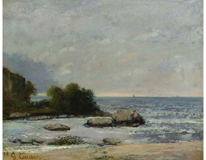 Marine de Saint Aubin Painting by Gustave Courbet