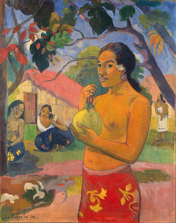 Tahiti woman with fruit, detail 