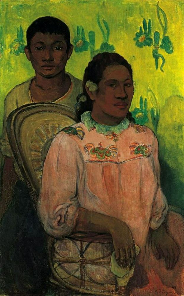 Tahitian Woman And Boy 